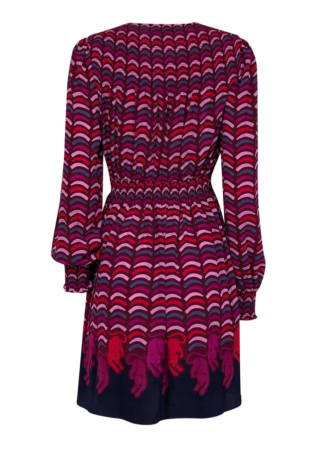 Current Boutique-Kate Spade - Maroon, Pink, Red, Blue Striped "Rawr" Dress Sz M