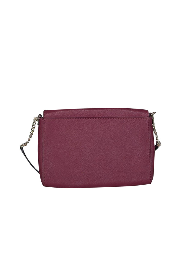 Current Boutique-Kate Spade - Maroon Saffiano Leather Crossbody Bag