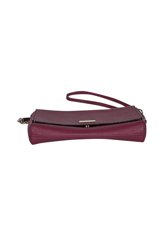 Current Boutique-Kate Spade - Maroon Saffiano Leather Crossbody Bag