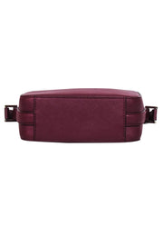 Current Boutique-Kate Spade - Maroon Saffiano Leather Structured Crossbody Bag