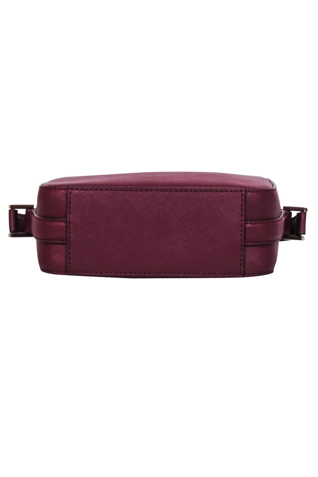 Current Boutique-Kate Spade - Maroon Saffiano Leather Structured Crossbody Bag