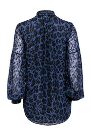 Current Boutique-Kate Spade - Navy & Black Metallic Leopard Print Top Sz S