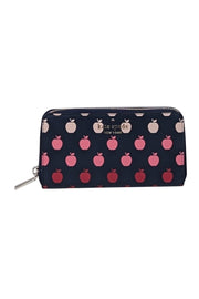 Current Boutique-Kate Spade - Navy Large Red Apple Continental Wallet