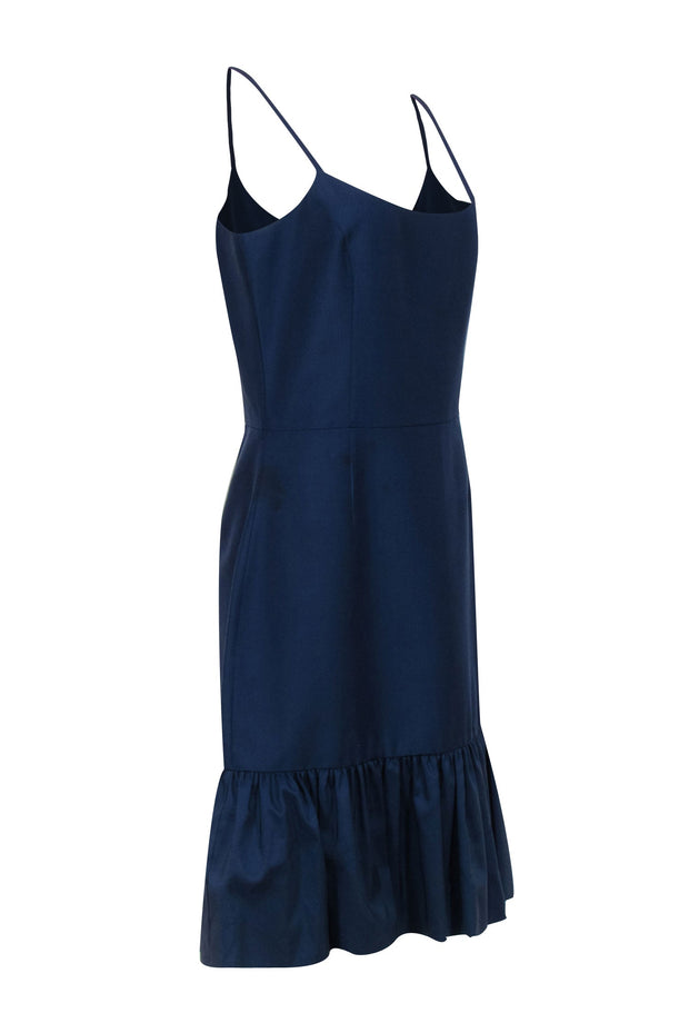 Current Boutique-Kate Spade - Navy Midi Sheath Dress w/ Flounce Hem Sz 12
