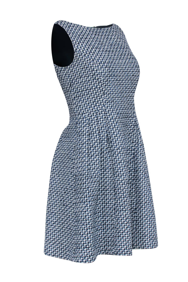 Current Boutique-Kate Spade - Navy, White, & Blue Tweed Sleeveless Dress Sz 2