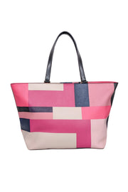 Current Boutique-Kate Spade - Pink, Cream, & Navy Color Block Tote Bag