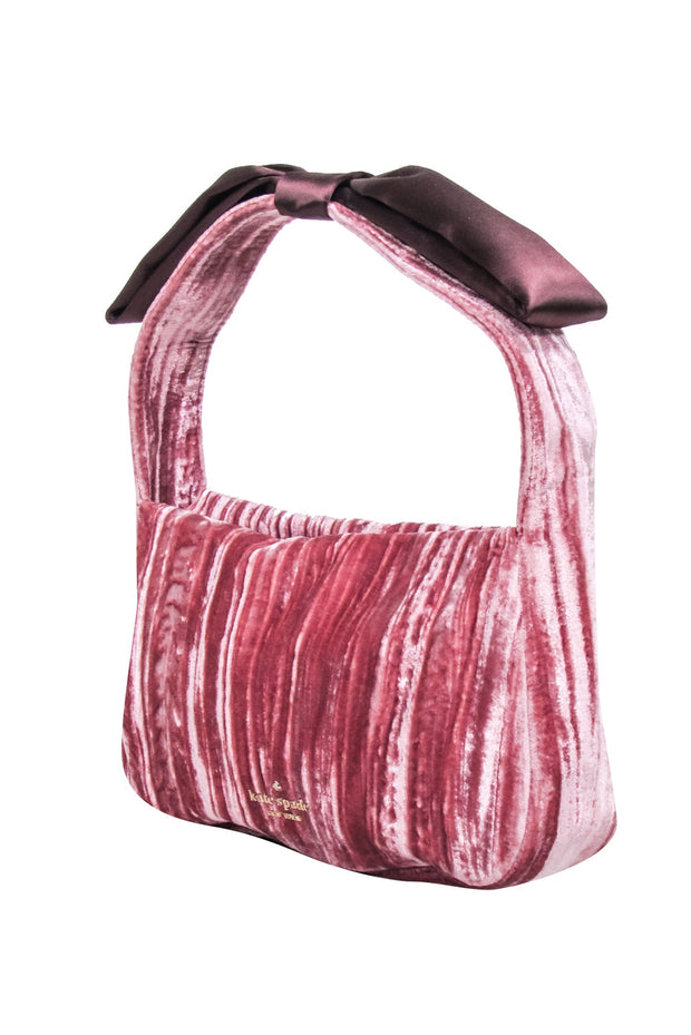 Current Boutique-Kate Spade - Pink Crushed Velvet Baguette Shoulder Bag