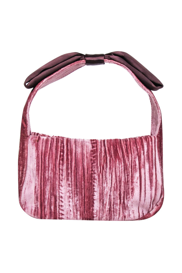 Current Boutique-Kate Spade - Pink Crushed Velvet Baguette Shoulder Bag