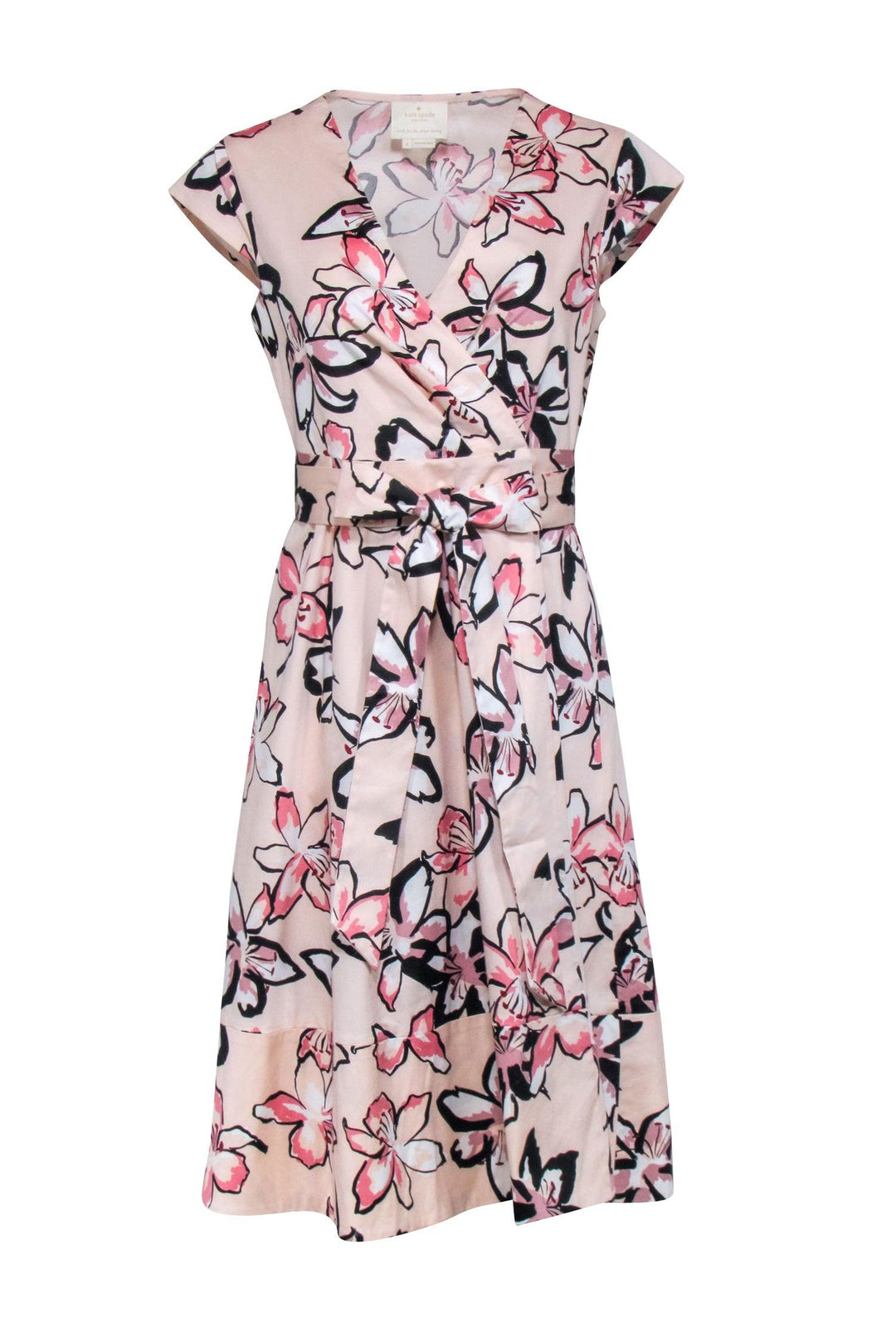 Kate Spade Pink Floral Print Wrap Dress Sz 6 Current Boutique