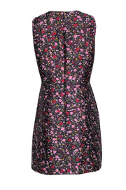 Current Boutique-Kate Spade - Pink, Purple, & Gold Jacquard Floral Print Dress w/ Bow at Neckline Sz 10