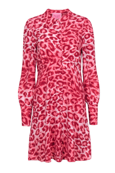 Current Boutique-Kate Spade - Pink & Red Leopard Print "Panthera" Shirt Dress Sz 8