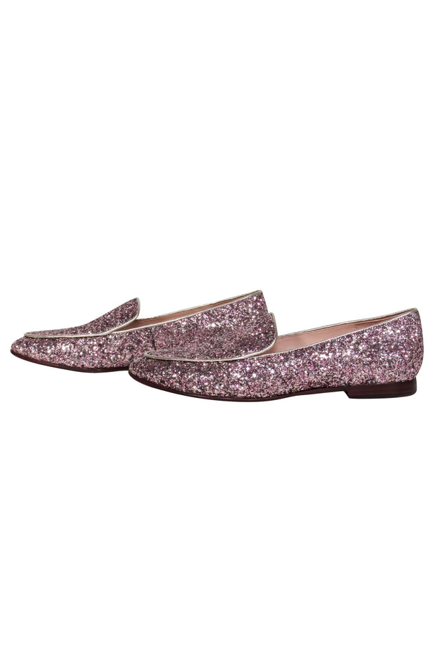 Current Boutique-Kate Spade - Pink & Silver Glitter Loafers Sz 9
