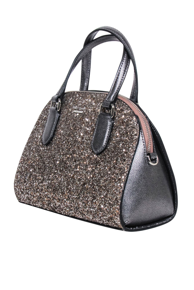Current Boutique-Kate Spade - Silver & Grey Glitter "Laurel Way" Crossbody Bag