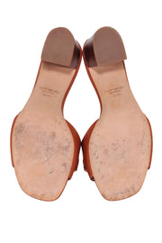 Current Boutique-Kate Spade - Tan Leather Open Toe Mule Heels Sz 6.5