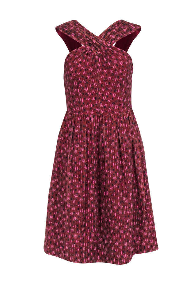 Current Boutique-Kate Spade - Tan w/ Pink & Black Floral Print Dress Sz 4