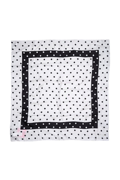 Current Boutique-Kate Spade - White & Black Polka Dot Silk Scarf