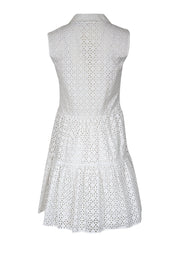 Current Boutique-Kate Spade - White Eyelet Lace Quarter Button Front Dress Sz S