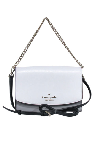 Current Boutique-Kate Spade - White, Grey & Black Leather Crossbody Bag