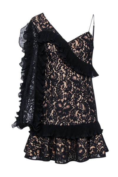 Current Boutique-Keepsake - Black Lace Ruffle Sleeve Dress Sz XS