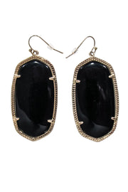 Current Boutique-Kendra Scott - Black & Gold Large Dangle Earrings
