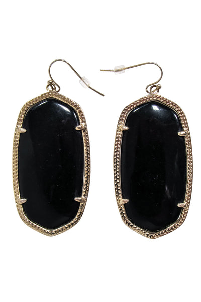 Current Boutique-Kendra Scott - Black & Gold Large Dangle Earrings