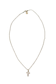 Current Boutique-Kendra Scott - Gold Colored Chain Necklace w/ Opal Cross Pendant