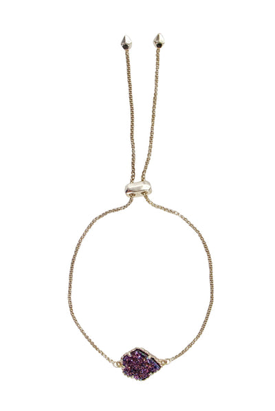 Current Boutique-Kendra Scott - Gold Thin Chain Bracelet w/ Iridescent Geode
