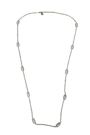 Current Boutique-Kendra Scott - Light Gold Long Chain w/ Multi White Pendant Necklace