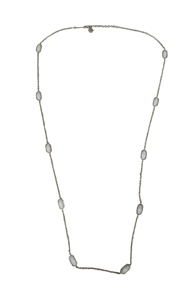 Current Boutique-Kendra Scott - Light Gold Long Chain w/ Multi White Pendant Necklace