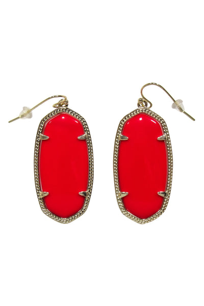 Current Boutique-Kendra Scott - Red & Gold Dangle Earrings