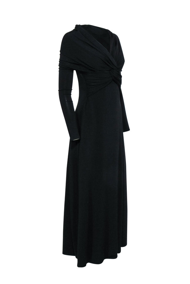 Current Boutique-Khaite - Black Long Sleeve Mid Maxi Dress Sz M