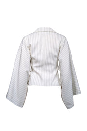 Current Boutique-Kim Shui - Ivory Pinstriped Blazer Sz M