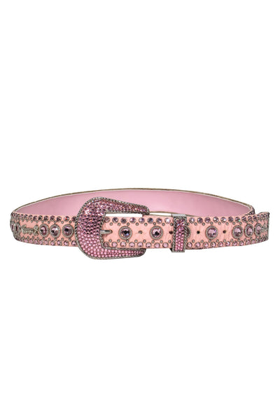 Current Boutique-Kippys - Pink Leather Rhinestone Belt Sz 32