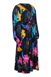 Current Boutique-Kobi Halperin - Black & Multicolor Floral Maxi Dress Sz S