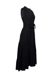 Current Boutique-Kobi Halperin - Black Sleeveless Button Skirt Dress w/ Wrap Tie Detail Sz S