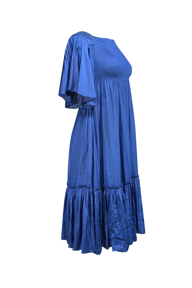 Current Boutique-Kobi Halperin - Royal Blue Smocked Bodice Dress Sz S