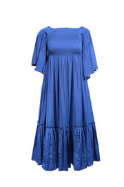 Current Boutique-Kobi Halperin - Royal Blue Smocked Bodice Dress Sz S