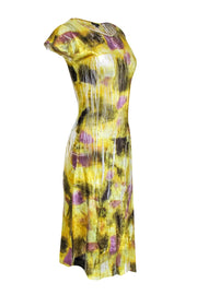 Current Boutique-Komarov - Yellow, Green, & Purple Short Sleeve Dress Sz L
