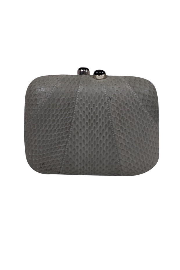 Current Boutique-Kotur - Grey Textured Snakeskin Mini Clutch