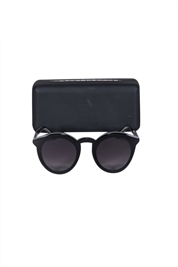 Current Boutique-Krewe - Black Rounded "Collins" Sunglasses