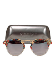 Current Boutique-Krewe - Red, Green, & Gold Round Sunglasses