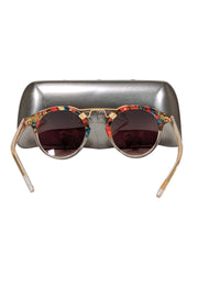 Current Boutique-Krewe - Red, Green, & Gold Round Sunglasses