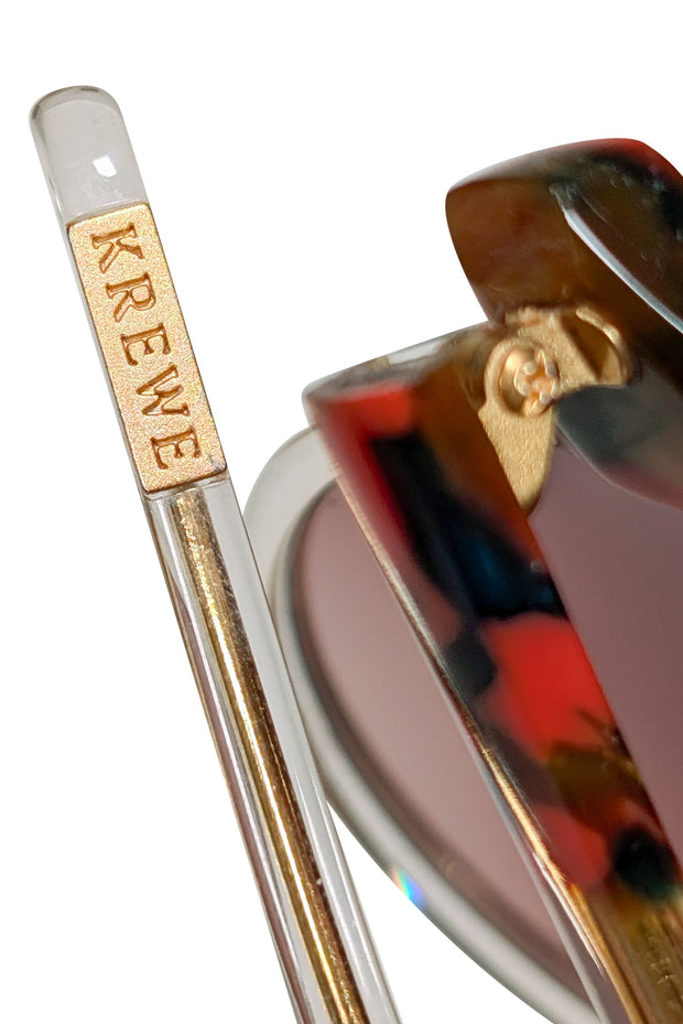 Current Boutique-Krewe - Red, Green, & Gold Round Sunglasses