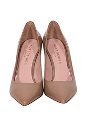 Current Boutique-Kurt Geiger - Beige Patent Leather Pointed Toe Pumps Sz 7.5