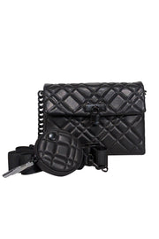 Current Boutique-Kurt Geiger - Matte Black Quilted Mini Brixton Lock Bag