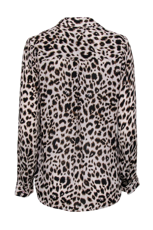 Current Boutique-L'Agence - Beige & Brown Leopard Print Button Up Blouse Sz S
