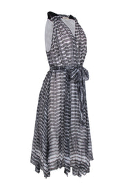 Current Boutique-L'Agence - Black & Cream Print Silk Sleeveless Dress Sz 2