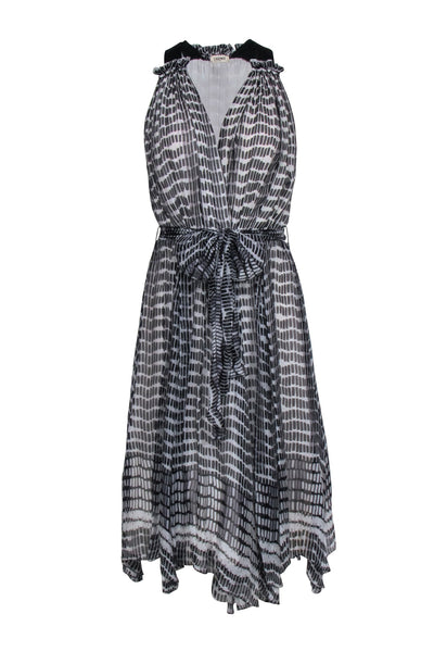 Current Boutique-L'Agence - Black & Cream Print Silk Sleeveless Dress Sz 2