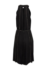 Current Boutique-L'Agence - Black Silk Studded Car Wash Hem Dress Sz 6