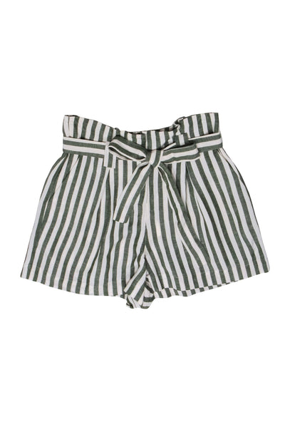 Current Boutique-L’Agence - Olive Green Stripe Shorts Sz 2
